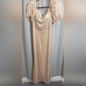 Elegant Gold Evening Gown Size 2X. New